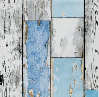 Plakfolie scrapwood blauw 45cm