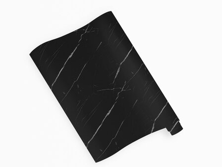 Wrapfolie/Plakfolie marmer zwart mat (122cm breed)
