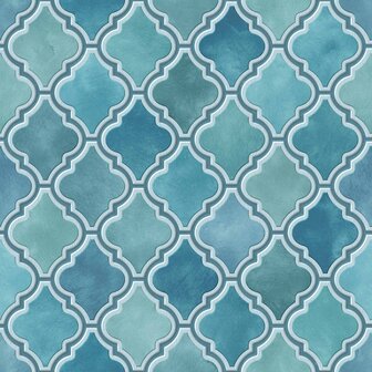 Plakfolie Arabische tegels blauw (45cm)