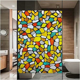 Statisch raamfolie stenen desert (90cm) 