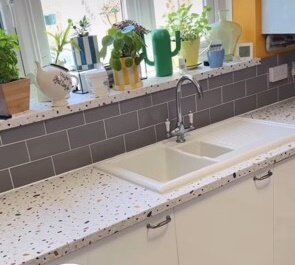 wrapfolie terrazzo aanrecht