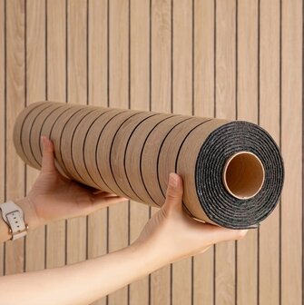 3D wandpanelen houtpanelen zelfklevend 60x300cm (Beige)