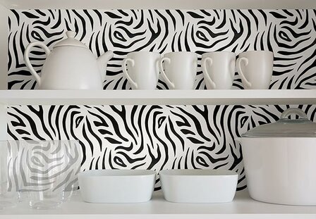 plakfolie zebra print achterwand kast