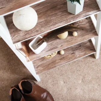 plakfolie 90cm rustiek hout op kastje