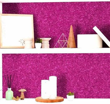 Glitter plakfolie roze 122cm