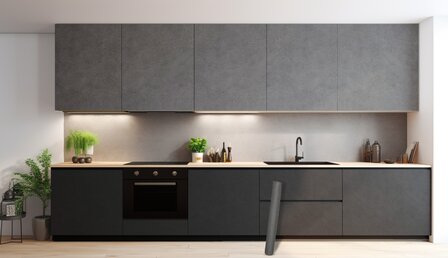 Wrapfolie beton pleister mat donkergrijs (122cm breed)