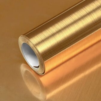 Aslan metaal plakfolie CA30 geborsteld goud (125cm) 