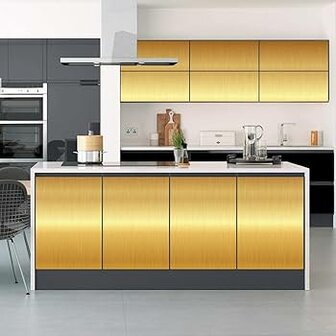 Aslan metaal plakfolie CA30 geborsteld goud (125cm) 