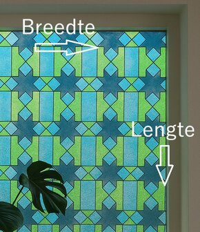 Raamfolie Lisette blauw  groen (90x200cm) 