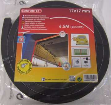 Zelfklevende tochtstrip antraciet 17x17mm (6,5 meter)