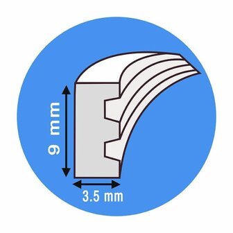 Zelfklevende tochtstrip voor ramen en deuren wit E-profiel 3,5x9mm (6 meter)