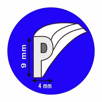 Zelfklevende tochtstrip voor ramen en deuren wit P-profiel 4x9mm (18 meter)