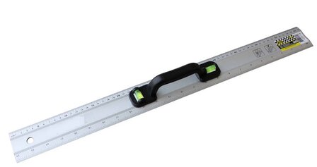 Liniaal 60cm m&eacute;t waterpas en greep