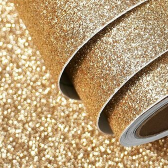Coupon: Glitter plakfolie champagne 90 x 122cm
