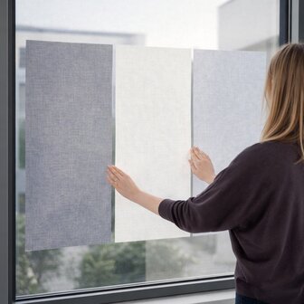 Textiel raamfolie zilvergrijs (45x150 cm)