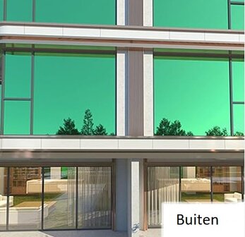 Zonwerend raamfolie voor HR+++ glas groen (152cm) 