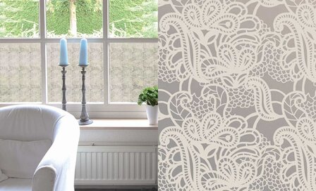 Zelfklevend raamfolie transparant kant 45cm