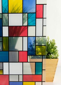 Raamfolie Mondriaan 45x200cm