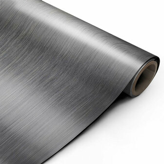 Wrapfolie voor buiten geborsteld rvs charcoal mat (122cm breed)