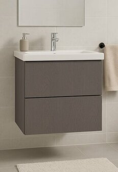 Wrapfolie geschilderd hout bruin mist mat (122cm breed) (Levering eind Mei)