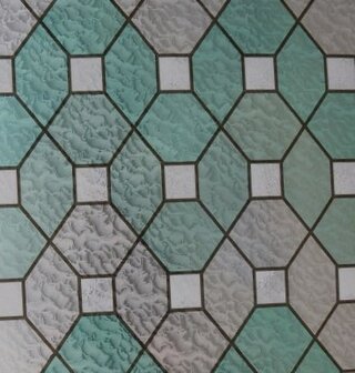 Statisch raamfolie glas in lood groen smaragd (45cm)