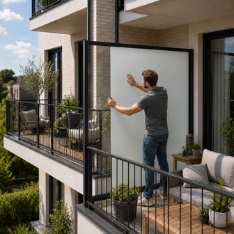 Folie balkonbeglazing tegen inkijk: Melkglas (45cm)
