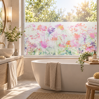 Premium statisch folie veldbloemen 45x150cm