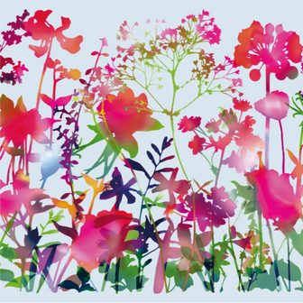 Premium statisch folie veldbloemen 45x150cm