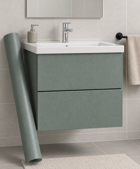 Wrapfolie geschilderd hout foggy forest mat (122cm breed)