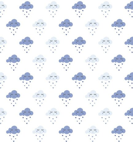 lineafix statisch raamfolie wolkjes blauw