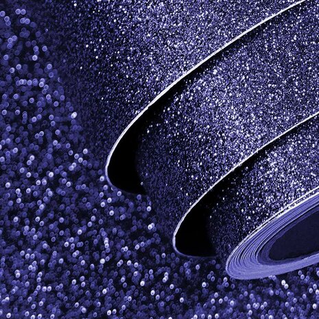 glitter plakfolie blauw-zwart 122cm