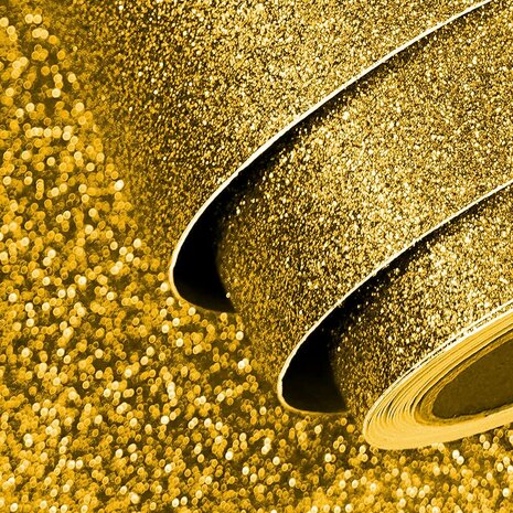 glitter plakfolie goud 122cm
