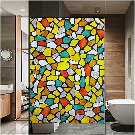 Statisch raamfolie stenen desert (90cm) 