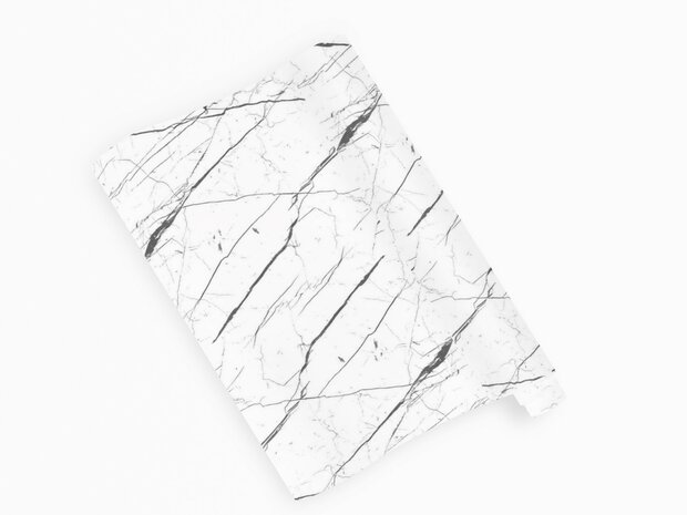 Wrapfolie marmer wit zwart mat (122cm breed)