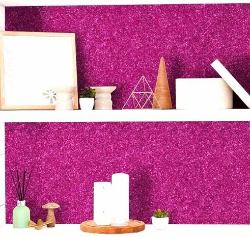 Glitter plakfolie roze 122cm