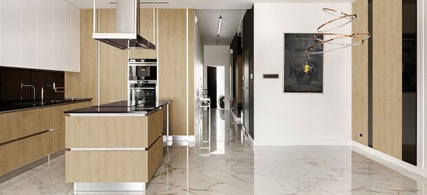 Wrapfolie Eik beige/goud structuur (122cm breed)