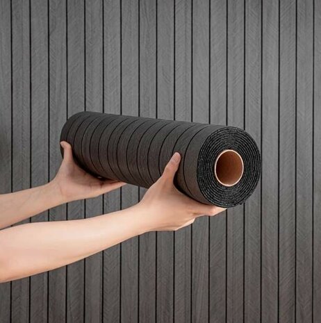 3D wandpanelen houtpanelen zelfklevend 60x300cm (Grijs-Taupe)