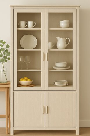 Wrapfolie geschilderd hout beige-grijs mat (122cm breed)