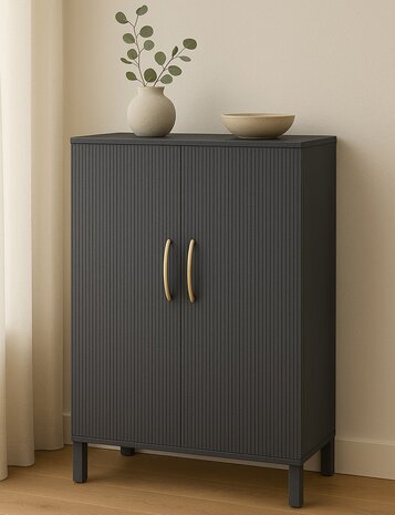 Wrapfolie antraciet strepen mat (122cm breed)