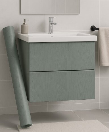 Wrapfolie geschilderd hout foggy forest mat (122cm breed)