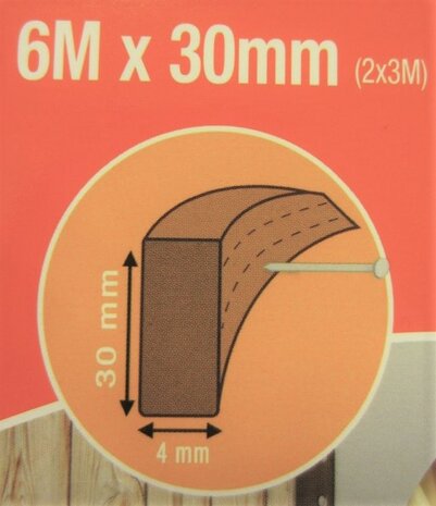 Tochtstrip voor ramen en deuren beige (6 meter)