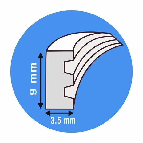 Zelfklevende tochtstrip voor ramen en deuren wit E-profiel 3,5x9mm (18 meter)