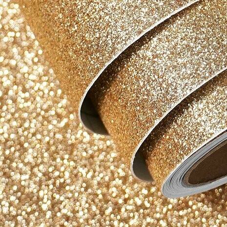 Coupon: Glitter plakfolie champagne 90 x 122cm