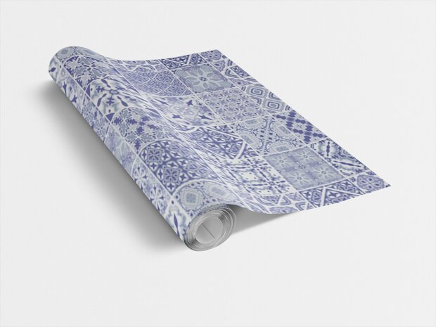 rol plakfolie blauwe tegeltjes