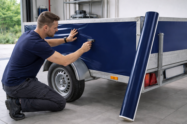 Aslan plakfolie glans blauw RAL 5003 (125 cm)