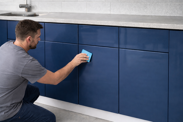 Aslan plakfolie glans blauw RAL 5003 (125 cm)