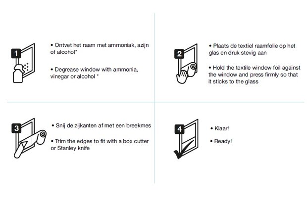 Textiel raamfolie zilvergrijs (45x150 cm)