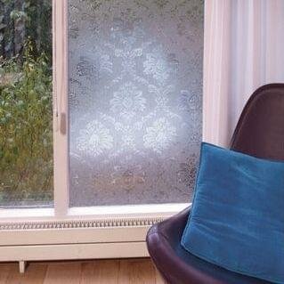 Statisch raamfolie barok bloem (45cm)