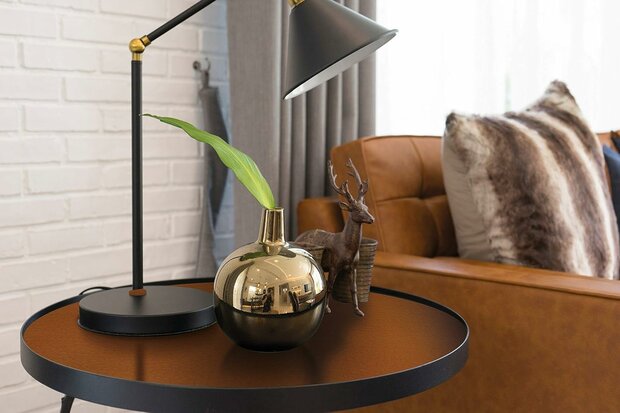 plakfolie koper op bijzet tafeltje