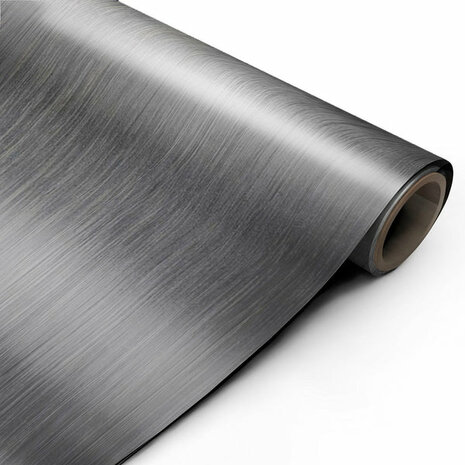 Wrapfolie voor buiten geborsteld rvs charcoal mat (122cm breed)